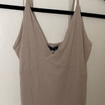 Final Touch  Toupe Brown Tan V Neck Tank Top Layering Spaghetti Strap Photo 0