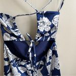 Lulus NWT Elevated Occasion Navy Satin Floral Cowl Tie-Back Dress Size XS Photo 4