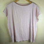 Eileen Fisher  XL Organic Cotton Basic Cap Sleeve T-Shirt Light Pink Classic Photo 0