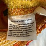 Rococo Sand Patchwork Cropped Off Shoulder Short Sleeve Smocked Handmade Top Yellow Photo 5