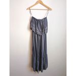 Japna Anthropologie  Blueish Floral Strapless Smock Top Riffle Jumpsuit Sz M Photo 2