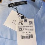 ZARA NWT Women  BLOGGERS FAV Cropped POPLIN Top Blouse Baby Blue XL Photo 7