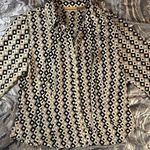 Apostrophe  Diamond Print Blouse mock neck scarf Med Photo 7