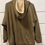 Aerie  Olive Green Fuzzy Hoodie Sweatshirt Photo 2