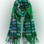 Aerie  Green Plaid Blanket Scarf Fringe Photo 0