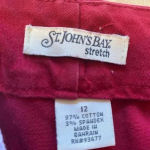 st. john's bay St John’s Bay‎ Women’s Stretch Red Cropped Pants Size 12 Photo 3