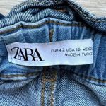 ZARA  Womens High Waisted Cropped Jeans Blue Cotton Pockets Boho SZ 10 #1824 Photo 4