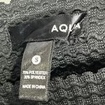 AQUA Women's Black Scalloped Stripe Stretchy Pleated Skirt S Photo 3