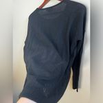 Vince cashmere black long sheer sleeve back pullover top Photo 1
