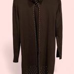 Beautiful Y2K brown sleeveless shell duster rhinestone 2pc sweater set Silver Size L Photo 0