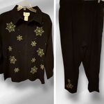 Quacker Factory The  2 Piece‎ Black Snowflake Pantsuit Photo 1