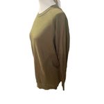 ZARA  Womens Sweatshirt Ribbed Sleeve Olive/Army Green Small Photo 7