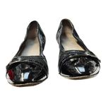 AGL Black Wedges Patent Leather Cap Toe Round Shimmery Suede Shoes EU 38.5 US 8 Photo 3