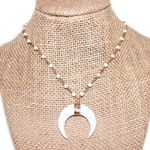 Beaded by Meg White Crescent Necklace  Photo 0