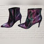 Betsey Johnson  Metallic Shiny Snakeskin Ankle Boots 9.5 Pointed Toe Glam Photo 1