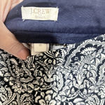 J.Crew  Women's Winnie Pants Size 10 Stretch Pull on navy cream print Photo 2