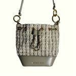 Charles and Keith  Gray Dancer Tweed Drawstring Bucket Bag Photo 0