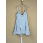 Mac Duggal NWT Faux Wrap Bow Detail Flowy Mini Dress in Powder Blue Size 10 Photo 4