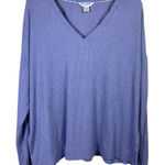 Tommy Bahama  Women Sz XL Sea Cove Island Soft Ribbed Sweater Top Blue V-Neck‎ Photo 0