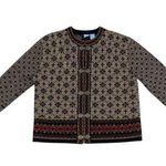 Vintage Wool Fair Isle Nordic Sweater Jacket Long Sleeve Front Clasp FROST Brown Size undefined Photo 0