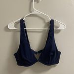 Athleta Plunge Front Bikini Top in Navy Blue Size 36B/C EUC Photo 0
