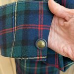 Pendleton 100% wool blue & green tartan plaid blazer pockets brass buttons PM. Photo 4