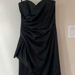 White House | Black Market Black Strapless Cocktail Dress- Size 2 Photo 3