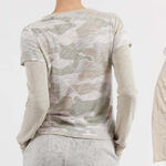 ATM Camo Print Slub Jersey Layered Long Sleeve T Shirt Medium Cockatoo Camo Gray Photo 0