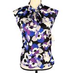 Bar III XX-Small Top Floral Sleeveless V-Neck Tie Keyhole Neck Lightweight New Photo 0