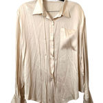 THE FRANKIE SHOP Ivory Satin Oversized Button Down‎ M/L White Size M Photo 0