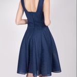 Maje  Blue Rodez Dress fit flare lien mesh Photo 2