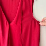 BCBGMAXAZRIA Red Tara Tiered Asymmetrical Midi Tank Dress V Neck Size M Photo 5