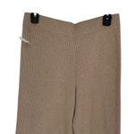 Sioni Womens Ribbed Knit Elastic Waistband Wide Leg Pants Beige Size Medium NWT Tan Photo 2