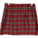 Hollister Mini Skirt S Red Tartan Plaid Ultra High Rise Schoolgirl Academia Y2K Photo 3