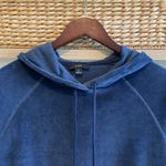 J.Crew Velour Navy Pullover Hoodie w/Side Pockets, Small Photo 1