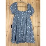 Lulus NWT  Fit to Frolic Blue Eyelet Lace Puff Sleeve Babydoll Dress Mini Sz XXL Photo 4