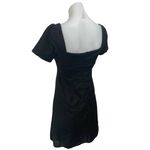 Princess Polly  Black Short Sleeve Square Neck Back Zip Mini A Line Dress Size 4 Photo 1