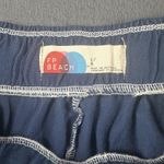 Free People FP Beach Shorts Womens Large Blue Cotton Elastic Waist Lounge Casual Summer Photo 4