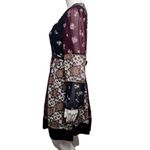 Anthropologie Maeve Quartier Latin Burgundy Floral Velvet Dress Size Small Photo 2