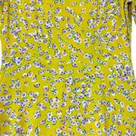 Nicholas Yellow Floral Print Ruched Tie Front Midi Dress Puff Sleeve sz 8 Boho Photo 11