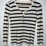 J.Crew Vintage  Striped‎ Henley Long Sleeve Shirt Size Small Photo 0