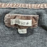 Aerie  Grey Waffle Knit Y2K Henley Long Sleeve Shirt Women’s Large Photo 1