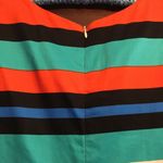 Esley  orange green black blue striped dress small‎ Photo 5