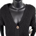 No Boundaries 90s Grunge Academia Soft Chunky Knit Cropped Cardigan 3 Button Women’s XS Black Photo 5