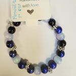 Handmade Mermaid Resin & Glass Beaded Silver Flower Spacers 7"  Bracelet Photo 2