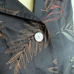 French Laundry Women's M Silk Black Beaded Embroidered Blazer Career Jacket Photo 3