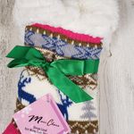 NWT Mari Clare Sherpa Lined Knit Winter Reindeer Design No Photo 2