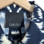 Carlisle Boxy Crop Ikat Print Collared Button Front Jacket Size 10 Photo 1