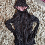 Lululemon Black and Pink Floral Hooded Zip Up Photo 0