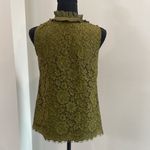 J.Crew  New Lace Ruffle-Neck Top in Burnished Moss Green Size XS Photo 4